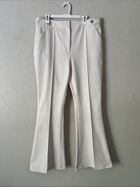 Like New! VERONICA BEARD Cream High Rise Flare Pants Cotton Blend Size Unknown